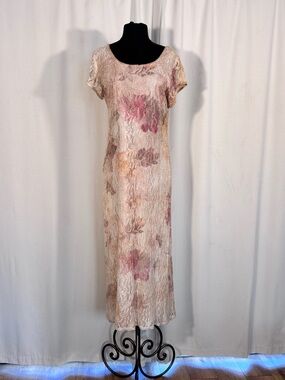 Vintage C.W. Rose Floral Lace Maxi Dress